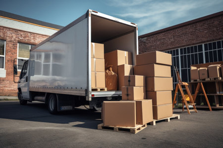 Camion de déménagement rempli