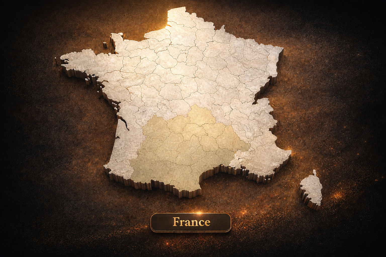 Carte de France avec zone Occitanie